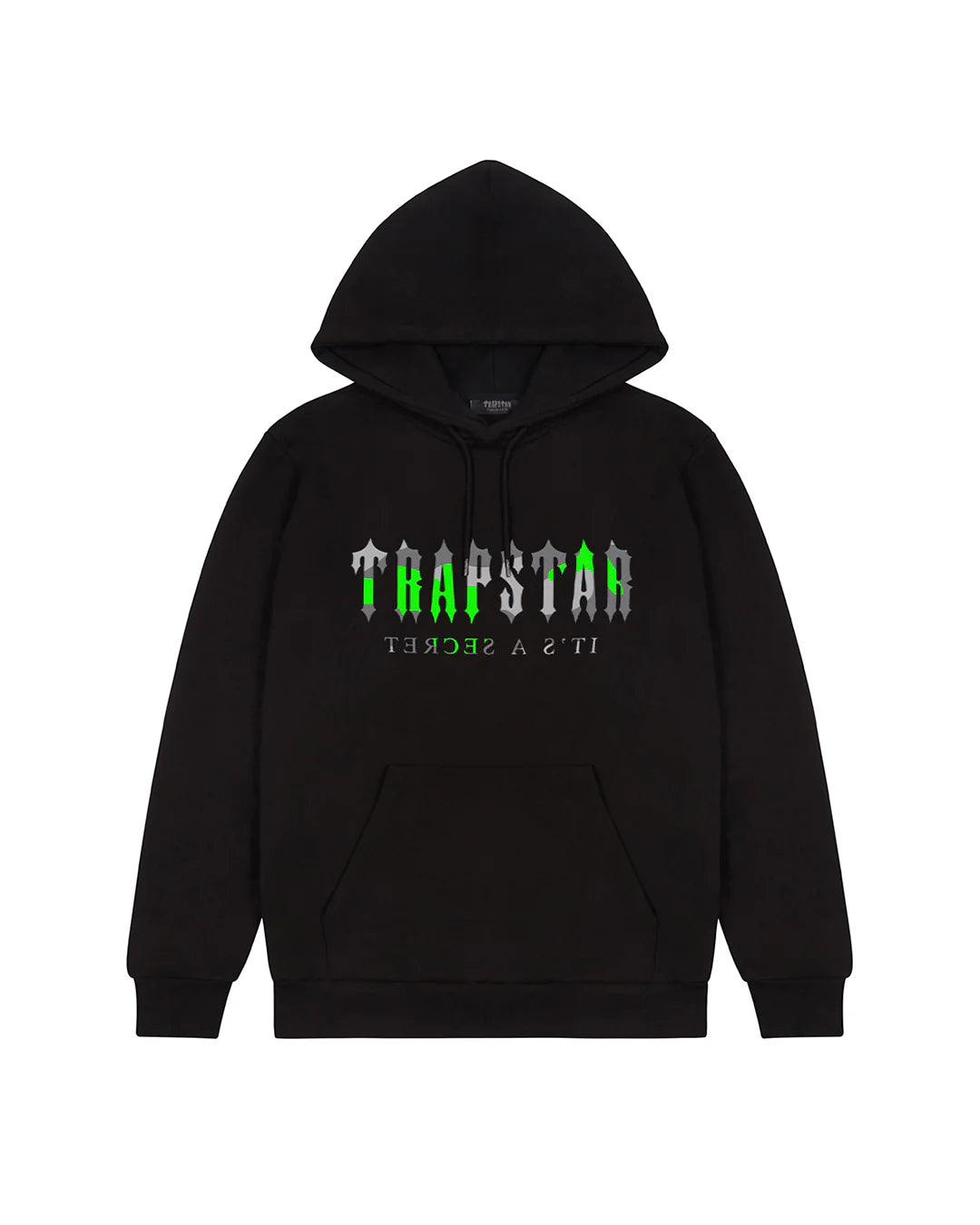 Trapstar Decoded Camo Hoodie - Black/Neon Green